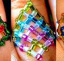 Beaded Diamond-Shaped Ring Pattern